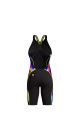 Speedo Womens Fastskin LZR Pure Intent 2.0 Openback Kneeskin - Black/Molten Blur/Hyper Yellow