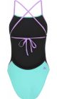 Amanzi Womens Mystic Mint Tie Back One Piece - Black/Mint