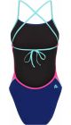 Amanzi Girls Rose Water Tie Back One Piece - Pink/Blue