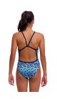 Funkita Girls Jack Stack Single Strap One Piece Swimsuit - Blue/Multi