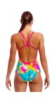 Funkita Ladies Cloudy Colours Single Strap One Piece Swimsuit - Multi