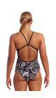 Funkita Ladies Night Flyer Single Strap One Piece Swimsuit - Black/White