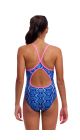 Funkita Girls Blue Viper Diamond Back One Piece Swimsuit - Blue/Multi