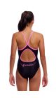 Funkita Girls Power Shift Diamond Back One Piece Swimsuit - Black/Multi