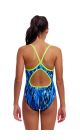 Funkita Girls Wing Streak Diamond Back One Piece Swimsuit - Blue