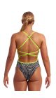 Funkita Ladies Space Signals Strapped In One Piece Swimsuit - Black/White