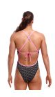 Funkita Ladies Summer Fish Tie Me Tight One Piece Swimsuit - Black/White/Pink