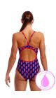 Funkita Ladies Flash Diamond Back Secure One Piece Swimsuit - Navy/Red