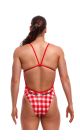 Funkita Ladies Red Checker Single Strength One Piece Swimsuit - Red/White