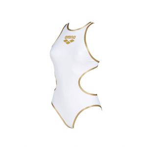 Arena Womens One Biglogo Swimsuit - White/Gold