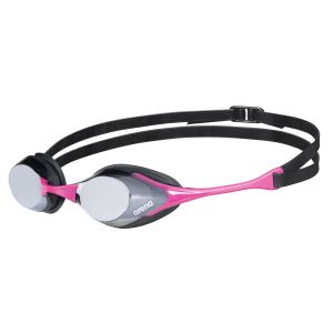 Arena Cobra Swipe Silver Mirror Racing Goggles - Pink