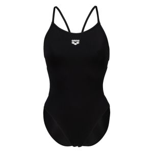 Arena Womens Solid Lace Back Swimsuit - Black/White