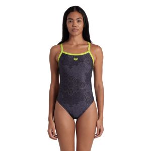 Arena Womens Camo Kikko Challenge Back Swimsuit - Soft Green/Black Multi
