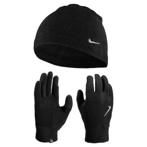 Nike Mens Fleece Hat And Glove Set - Black