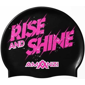 Amanzi Rise And Shine Swim Cap - Black/Pink