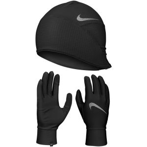Nike Mens Essential Running Hat And Glove Set - Black