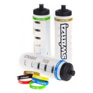 Swimzi Dive Hydration 1L Bottle - Primary Colour Rings - Clear