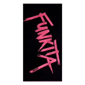 Funkita Tagged Black Cotton Jacquard Towel - Black/Pink