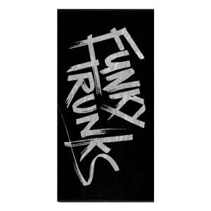 Funky Trunks Tagged Black Cotton Jacquard Towel - Black/Silver