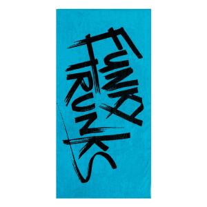 Funky Trunks Tagged Blue Cotton Jacquard Towel - Blue/Black