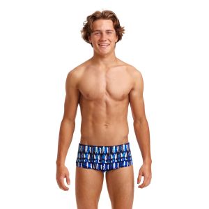 Funky Trunks Boys Perfect Teeth Sidewinder Trunks - White/Blue/Red
