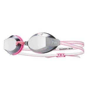 TYR Blackops 140 EV Female Fit Mirror Racing Goggles - Silver/Pink