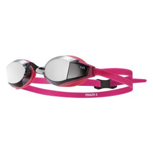 TYR Stealth X Mirror Racing Goggles - Silver/Pink