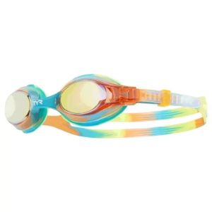 TYR Junior Swimple Tie Dye Mirrored Goggles - Gold/Turquoise/Orange