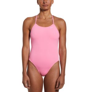 Nike Hydrastrong Solid Lace Up Tie Back One Piece - Pink