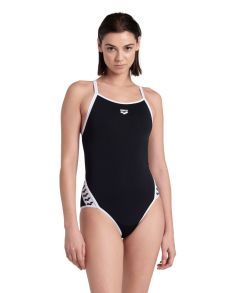 Arena Womens Icons Solid Super Fly Back Swimsuit - Black/White