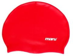 Maru Solid Silicone Swim Hat - Red