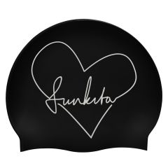 Funkita Night Heart Swim Cap - Black/Silver