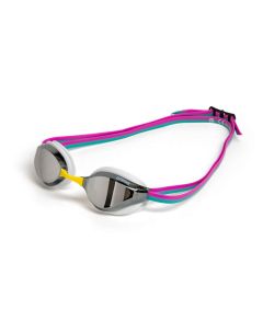 Arena Python Mirror Racing Goggles - Silver/White/Fuchsia