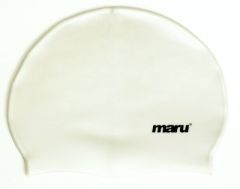 Maru Solid Silicone Swim Hat - White
