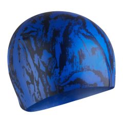 Speedo Printed Long Hair Cap - Blue/Navy