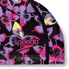 Speedo Junior Printed Pace Cap - Black/Purple/Pink