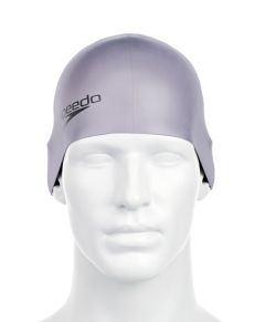 Speedo Plain Moulded Silicone Cap - Silver
