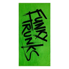 Funky Trunks Tagged Green Cotton Jacquard Towel - Green/Black