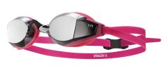 TYR Stealth X Mirror Racing Goggles - Silver/Pink