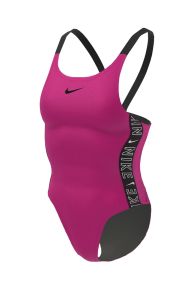 Nike Womens Logo Tape Fast Back One Piece - Pink