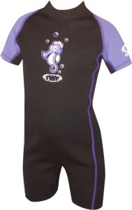 TWF Kids Seahorse 2mm Summer Shortie Wetsuit - Black/Purple