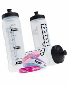 Swim Hydration 1L Bottle - Pastel Colour Rings - Clear