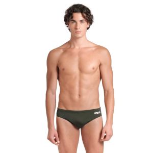 Arena Mens Team Solid Swim Brief - Dark Sage/White