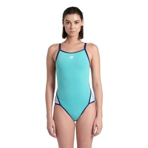 Arena Womens Icons Solid Super Fly Back Swimsuit - Water/Navy