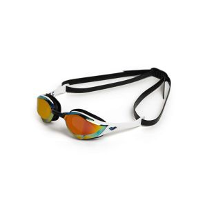Arena Cobra Edge Swipe Mirror Racing Goggles - Gold/White/Black