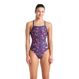 Arena Womens Escape Lightdrop Back Swimsuit - Navy/Team Red
