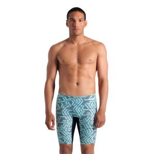 Arena Mens Escape Swim Jammer - Black/Water/Blue/Multi