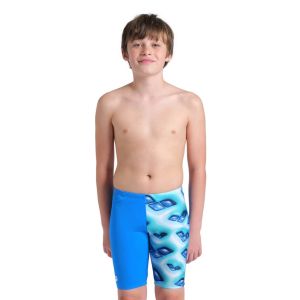 Arena Boys Logo Graphic Swim Jammer - Blue River/Water/Multi
