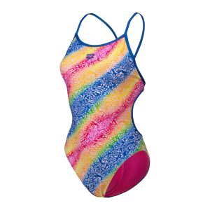 Arena Womens Printed Lace Back Swimsuit - Multi
