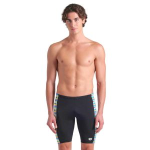 Arena Mens Racing Stripe Swim Jammer - Black/Multi